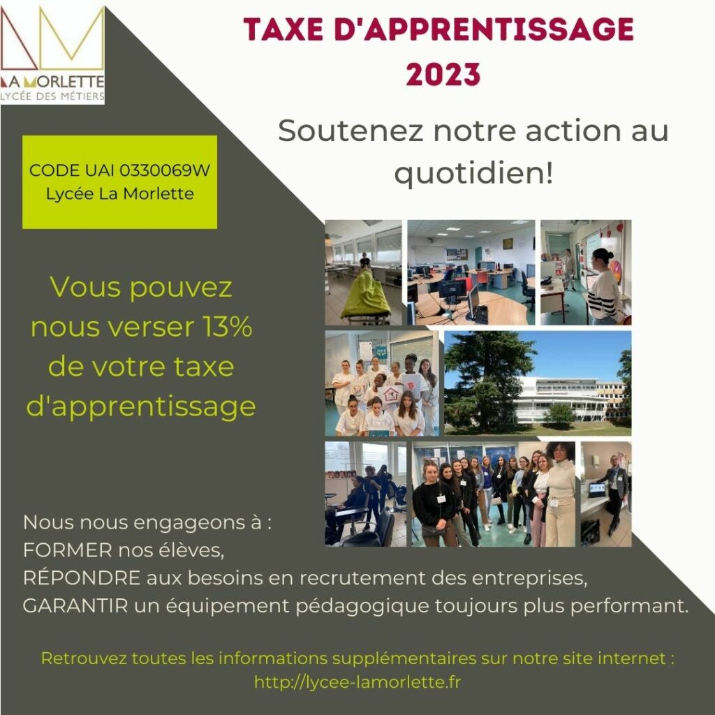 Taxe Dapprentissage Lycée Des Métiers La Morlette